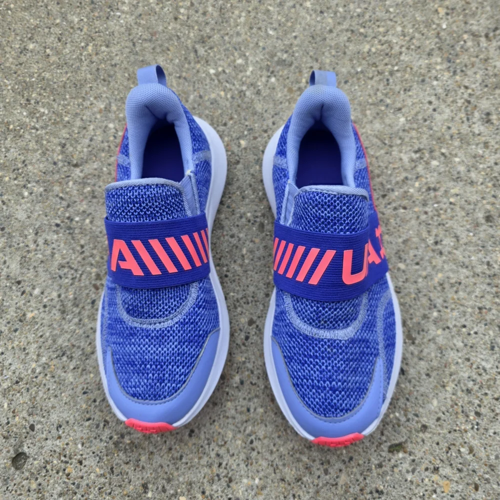 Under Armour Kids Blue and Pink Sneakers Youth Girls 4.5Y